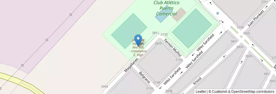 Mapa de ubicacion de Jardin de Infantes Nro 905 - Constancio C. Vigil en Argentina, Buenos Aires, Partido De Bahía Blanca, Ingeniero White.