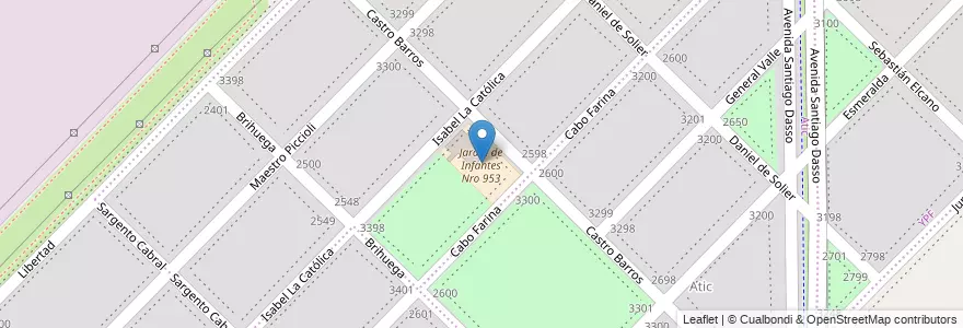 Mapa de ubicacion de Jardín de Infantes Nro 953 en アルゼンチン, ブエノスアイレス州, Partido De Bahía Blanca, Ingeniero White.