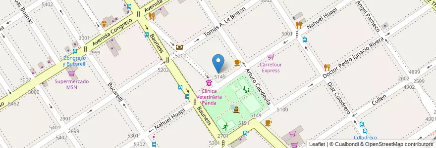 Mapa de ubicacion de Jardín de Infantes Nucleado A (EPCjc 01/15°), Villa Urquiza en آرژانتین, Ciudad Autónoma De Buenos Aires, Comuna 12, Buenos Aires.