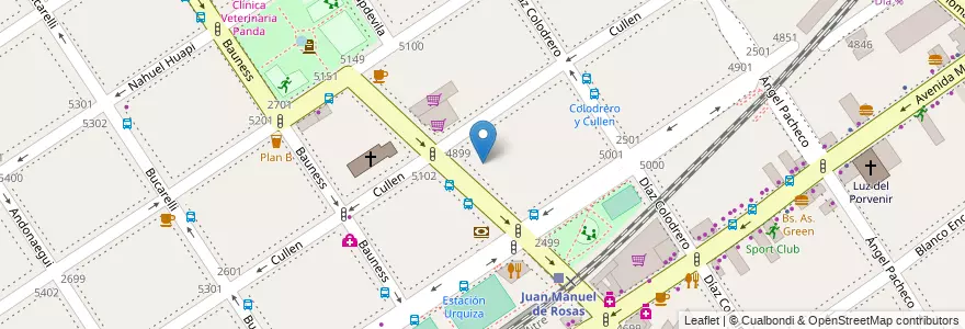 Mapa de ubicacion de Jardín de Infantes Nucleado A (EPCjc 02/15°) [Sede], Villa Urquiza en アルゼンチン, Ciudad Autónoma De Buenos Aires, Comuna 12, ブエノスアイレス.