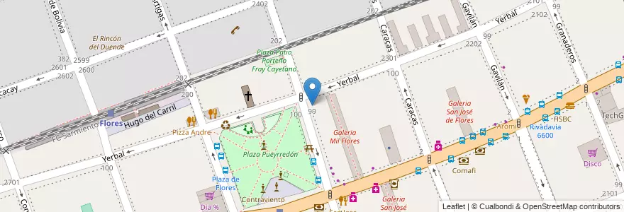 Mapa de ubicacion de Jardín de Infantes Nucleado A (EPCjc 19/12°), Flores en Argentinië, Ciudad Autónoma De Buenos Aires, Comuna 7, Buenos Aires.