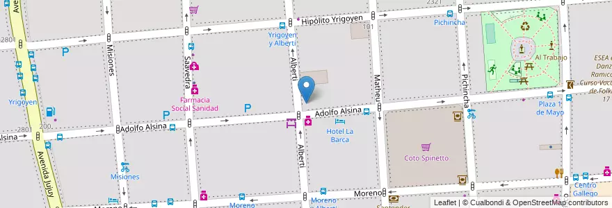 Mapa de ubicacion de Jardín de Infantes Nucleado A (EPCjs 01/06°), Balvanera en 阿根廷, Ciudad Autónoma De Buenos Aires, Comuna 3, 布宜诺斯艾利斯.