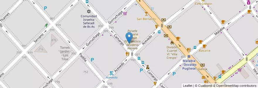Mapa de ubicacion de Jardín de Infantes Nucleado A (EPCjs 02/07°), Villa Crespo en 阿根廷, Ciudad Autónoma De Buenos Aires, 布宜诺斯艾利斯.