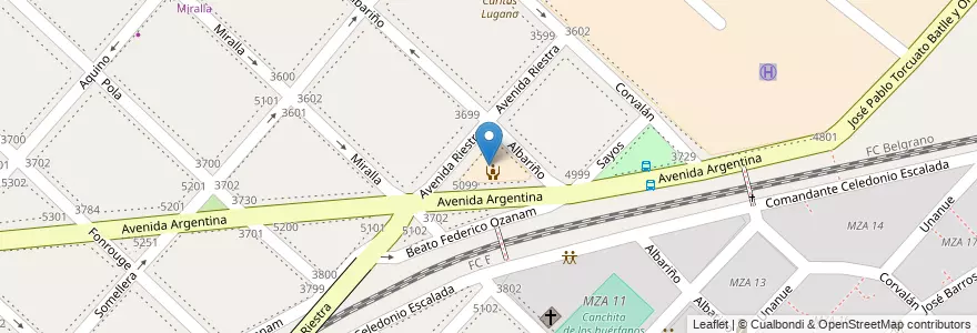 Mapa de ubicacion de Jardín de Infantes Nucleado A (EPCjs 04/21°) (Sede), Villa Lugano en آرژانتین, Ciudad Autónoma De Buenos Aires, Buenos Aires, Comuna 8.