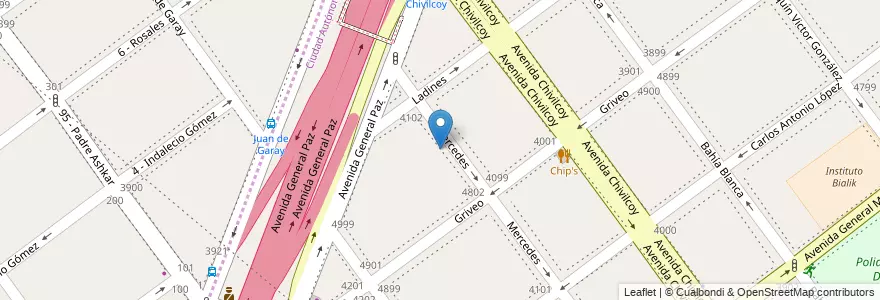 Mapa de ubicacion de Jardín de Infantes Nucleado A (EPCjs 08/16°), Villa Devoto en アルゼンチン, ブエノスアイレス州, Comuna 11.