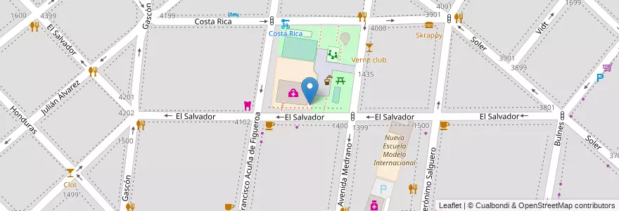 Mapa de ubicacion de Jardín de Infantes Nucleado A (EPCjs 09/02°) [Sede], Palermo en 아르헨티나, Ciudad Autónoma De Buenos Aires, 부에노스아이레스, Comuna 14.