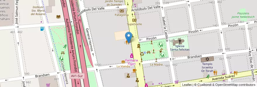 Mapa de ubicacion de Jardín de Infantes Nucleado A (EPCjs 15/05°), Barracas en 아르헨티나, Ciudad Autónoma De Buenos Aires, Comuna 4, 부에노스아이레스.
