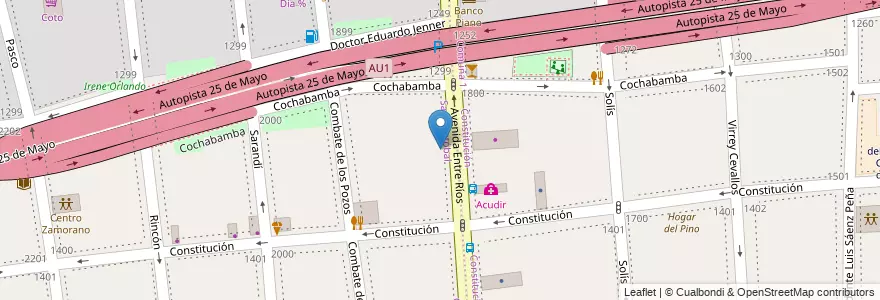 Mapa de ubicacion de Jardín de Infantes Nucleado A (EPCjs 22/03°), San Cristobal en アルゼンチン, Ciudad Autónoma De Buenos Aires, Comuna 3, ブエノスアイレス.