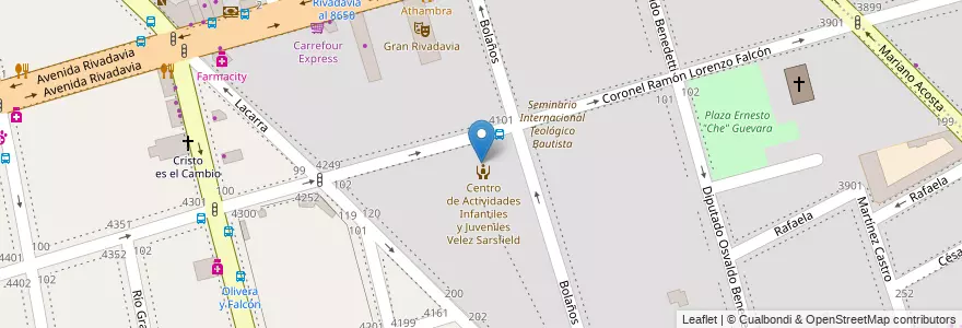 Mapa de ubicacion de Jardín de Infantes Nucleado B (EPCjc 01/11°), Velez Sarsfield en アルゼンチン, Ciudad Autónoma De Buenos Aires, ブエノスアイレス, Comuna 10.