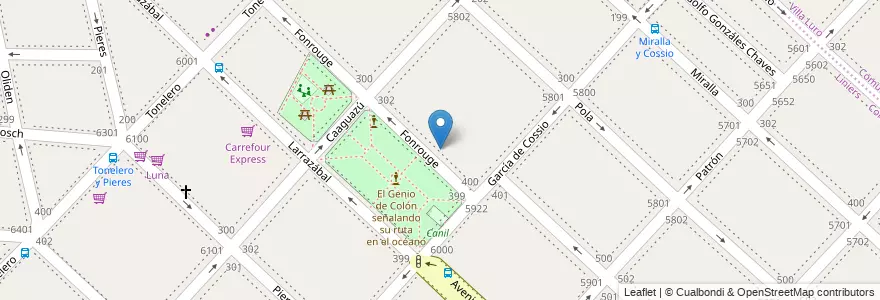 Mapa de ubicacion de Jardín de Infantes Nucleado B (EPCjc 08/20°) [Sede], Liniers en آرژانتین, Ciudad Autónoma De Buenos Aires, Comuna 9, Buenos Aires.