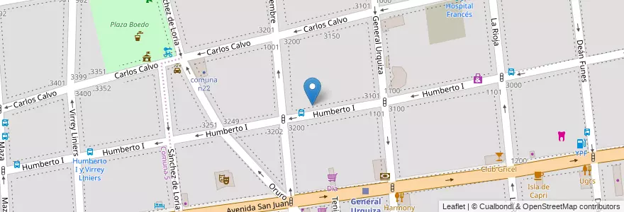 Mapa de ubicacion de Jardín de Infantes Nucleado B (EPCjc 11/06°) Maestro Escultor Francisco Reyes [Sede], San Cristobal en Argentinië, Ciudad Autónoma De Buenos Aires, Comuna 3, Buenos Aires.