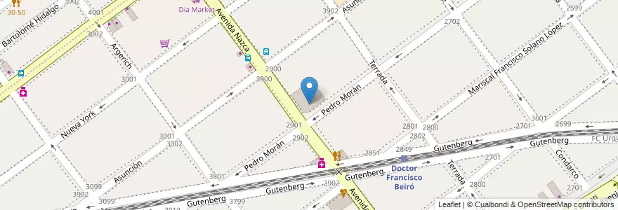 Mapa de ubicacion de Jardín de Infantes Nucleado B (EPCjc 11/16°) Juana Azurduy, Agronomia en Аргентина, Буэнос-Айрес, Буэнос-Айрес, Comuna 11, Comuna 15.