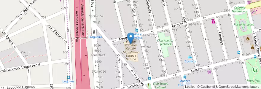 Mapa de ubicacion de Jardín de Infantes Nucleado B (EPCjs 14/18°) [Sede], Versalles en アルゼンチン, Ciudad Autónoma De Buenos Aires, ブエノスアイレス, Comuna 10, Partido De Tres De Febrero.