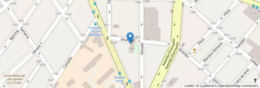 Mapa de ubicacion de Jardín de Infantes Nucleado C (EPCjc 03/14°) [Sede], Parque Chas en الأرجنتين, Ciudad Autónoma De Buenos Aires, Buenos Aires, Comuna 15.