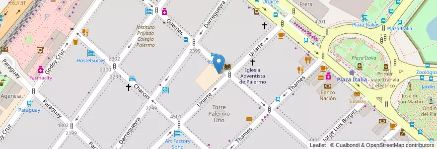 Mapa de ubicacion de Jardín de Infantes Nucleado C (EPCjc 20/09°) [Sede], Palermo en Argentina, Ciudad Autónoma De Buenos Aires, Buenos Aires, Comuna 14.