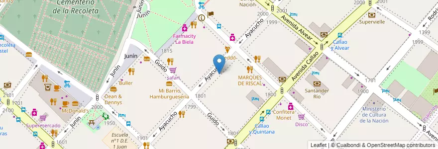 Mapa de ubicacion de Jardín de Infantes Nucleado C (EPCjc 21/01°), Recoleta en Argentina, Ciudad Autónoma De Buenos Aires, Comuna 2, Buenos Aires.