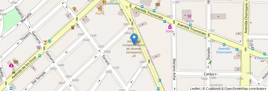 Mapa de ubicacion de Jardín de Infantes Nucleado C (EPCjs 05/14°), Parque Chas en Argentinië, Ciudad Autónoma De Buenos Aires, Buenos Aires, Comuna 15.