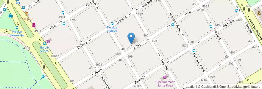 Mapa de ubicacion de Jardín de Infantes Nucleado C (EPCjs 18/15°), Saavedra en 阿根廷, Ciudad Autónoma De Buenos Aires, Comuna 12, Partido De Vicente López, 布宜诺斯艾利斯, Vicente López.