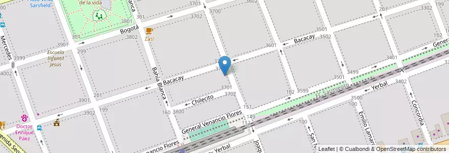 Mapa de ubicacion de Jardín de Infantes Nucleado D (EPCjc 03/12°) [Sede], Floresta en الأرجنتين, Ciudad Autónoma De Buenos Aires, Buenos Aires, Comuna 10.