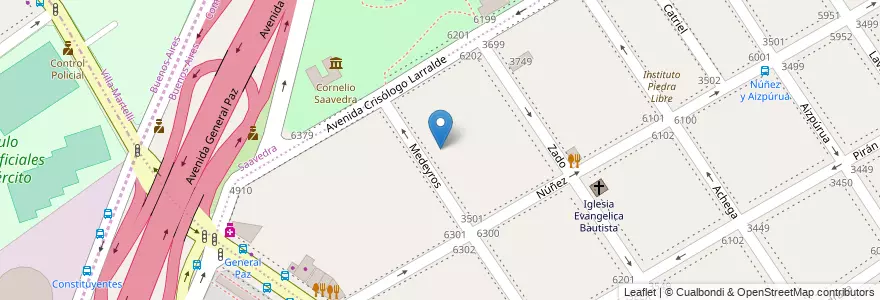 Mapa de ubicacion de Jardín de Infantes Nucleado D (EPCjc 18/16°), Villa Urquiza en Argentinië, Ciudad Autónoma De Buenos Aires, Comuna 12, Buenos Aires.