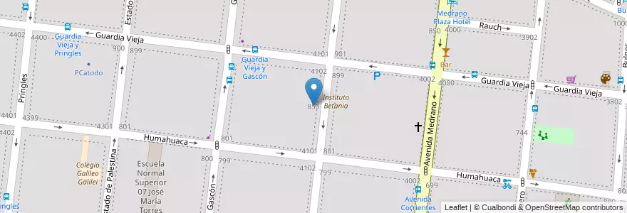 Mapa de ubicacion de Jardín de Infantes Nucleado D (EPCjc 19/02°), Almagro en Arjantin, Ciudad Autónoma De Buenos Aires, Comuna 5, Buenos Aires.