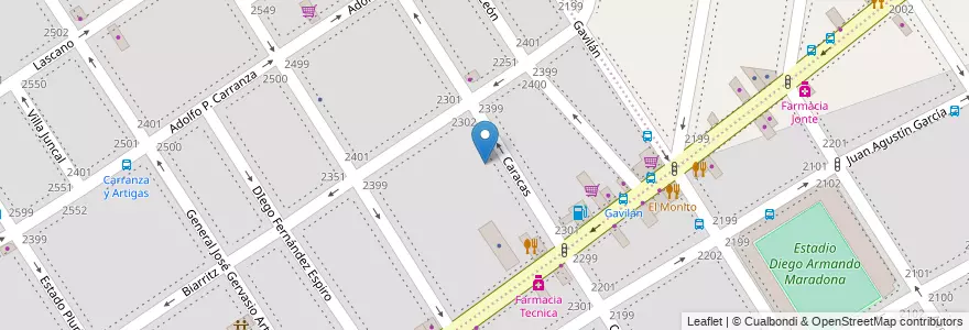 Mapa de ubicacion de Jardín de Infantes Nucleado D (EPCjc 26/14°), Villa del Parque en アルゼンチン, Ciudad Autónoma De Buenos Aires, ブエノスアイレス, Comuna 11.
