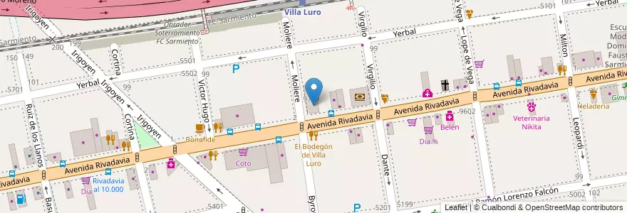 Mapa de ubicacion de Jardín de Infantes Nucleado D (EPCjs 07/18°), Villa Luro en Аргентина, Буэнос-Айрес, Comuna 9, Буэнос-Айрес, Comuna 10.