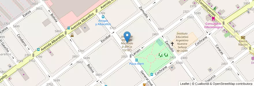 Mapa de ubicacion de Jardín de Infantes Nucleado D (EPCjs 13/16°), Villa Pueyrredon en 阿根廷, Ciudad Autónoma De Buenos Aires, Comuna 12, 布宜诺斯艾利斯.