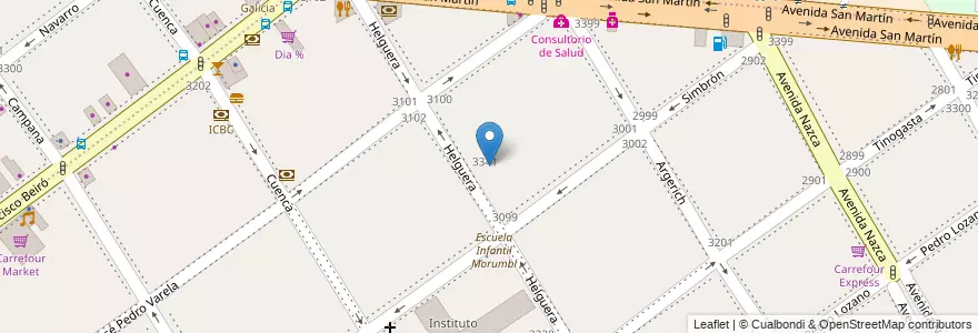 Mapa de ubicacion de Jardín de Infantes Nucleado E (EPCjc 17/17°) Juana Manso [Sede], Villa del Parque en Аргентина, Буэнос-Айрес, Буэнос-Айрес, Comuna 11.