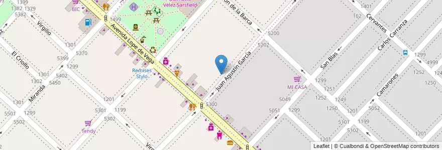 Mapa de ubicacion de Jardín de Infantes Nucleado E (EPCjs 18/18°), Velez Sarsfield en Argentinien, Ciudad Autónoma De Buenos Aires, Buenos Aires, Comuna 10.