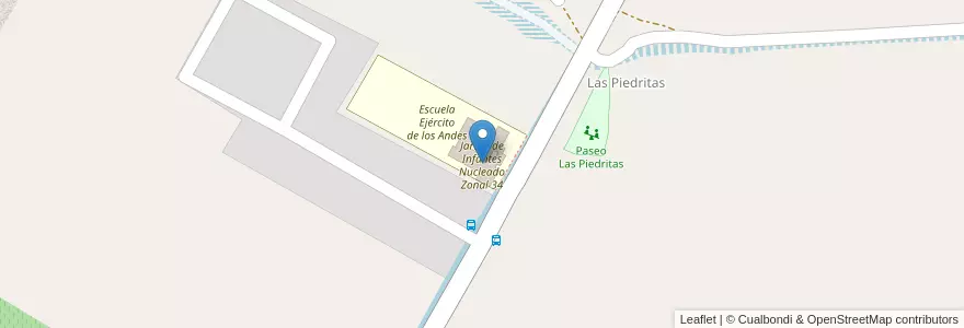 Mapa de ubicacion de Jardín de Infantes Nucleado Zonal 34 en アルゼンチン, サンフアン州, チリ, Albardón.