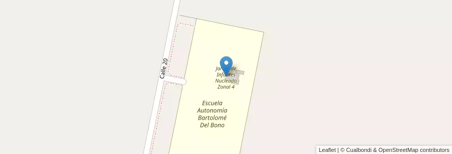 Mapa de ubicacion de Jardín de Infantes Nucleado Zonal 4 en Arjantin, San Juan, Şili, 25 De Mayo.