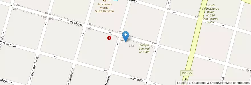 Mapa de ubicacion de Jardin De Infantes Partic.Incorp.Nro 1452 San Jose en Arjantin, Santa Fe, Departamento Las Colonias, Municipio De San Jerónimo Norte, San Jerónimo Norte.