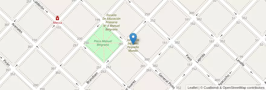Mapa de ubicacion de Jardín De Infantes Pequeño Mundo en Arjantin, Buenos Aires, Partido De Chivilcoy, Chivilcoy.