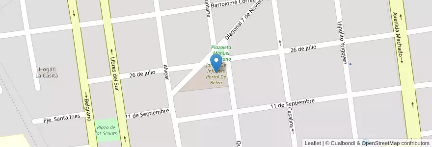 Mapa de ubicacion de Jardín De Infantes Portal De Belen en Arjantin, Buenos Aires, Partido De Chascomús, Chascomús.