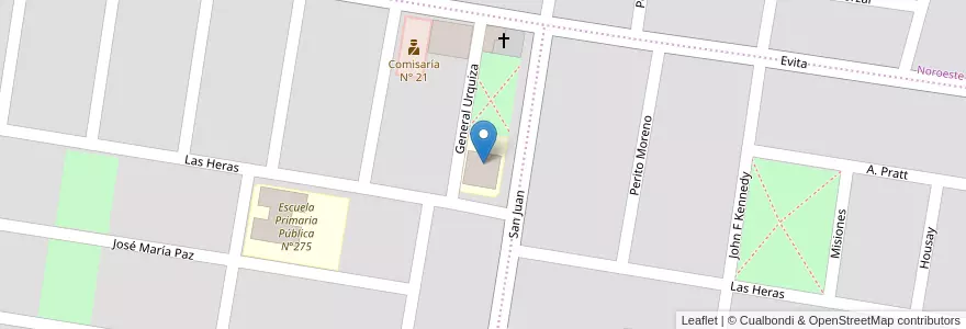 Mapa de ubicacion de Jardín de Infantes Público N° 23 en 阿根廷, 内格罗河省, General Roca, Departamento General Roca, General Roca.