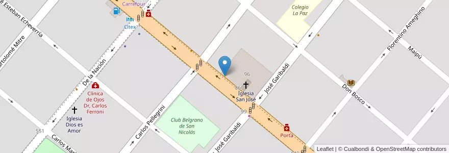 Mapa de ubicacion de Jardín de Infantes San José en Argentinien, Provinz Buenos Aires, Partido De San Nicolás, San Nicolás De Los Arroyos.