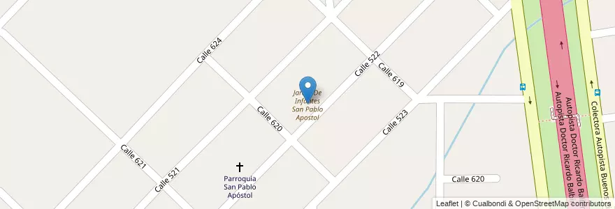 Mapa de ubicacion de Jardín De Infantes San Pablo Apostol en アルゼンチン, ブエノスアイレス州, Partido De Berazategui, El Pato.