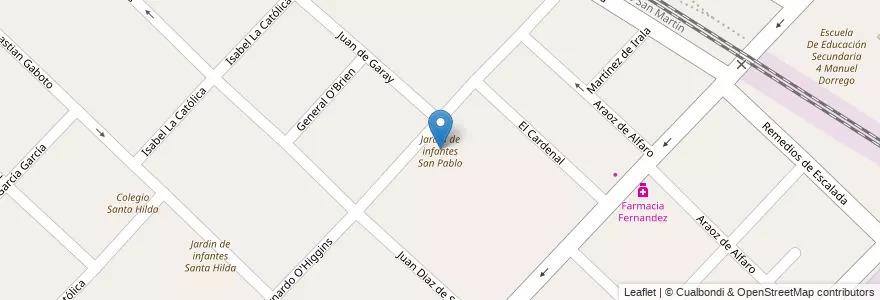 Mapa de ubicacion de Jardin de infantes San Pablo en Argentina, Buenos Aires, Partido De Hurlingham, Hurlingham.