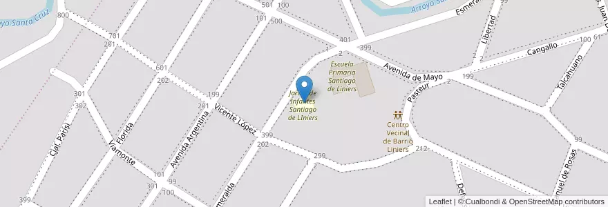 Mapa de ubicacion de Jardin de Infantes Santiago de LIniers en الأرجنتين, Córdoba, Departamento Santa María, Pedanía Alta Gracia, Municipio De Alta Gracia, Alta Gracia.