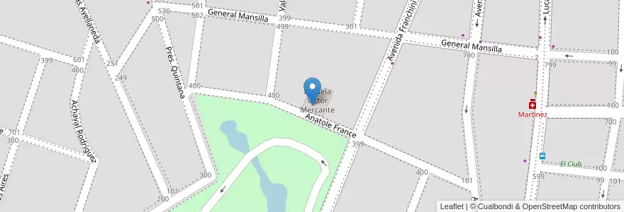 Mapa de ubicacion de Jardín de Infantes Víctor Mercante en アルゼンチン, コルドバ州, Departamento Santa María, Pedanía Alta Gracia, Municipio De Alta Gracia, Alta Gracia.