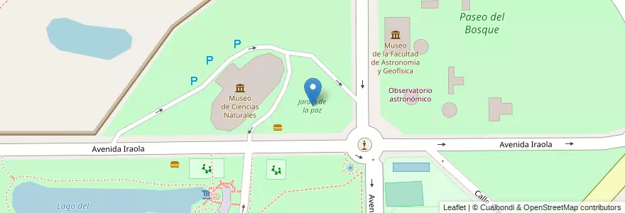 Mapa de ubicacion de Jardin de la paz, Casco Urbano en 아르헨티나, 부에노스아이레스주, Partido De La Plata, La Plata.