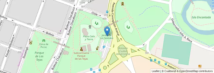Mapa de ubicacion de Jardín De Los Sentidos en Аргентина, Кордова, Departamento Capital, Pedanía Capital, Córdoba, Municipio De Córdoba.