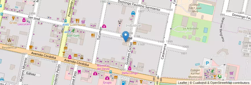 Mapa de ubicacion de Jardín de Luz en Argentinië, Santa Fe, Departamento Rosario, Municipio De Funes, Funes.