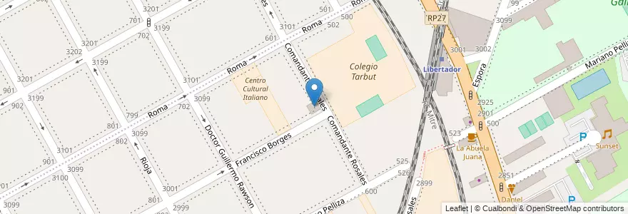 Mapa de ubicacion de Jardín del Centro Cultural Italiano en الأرجنتين, بوينس آيرس, Partido De Vicente López, Vicente López.