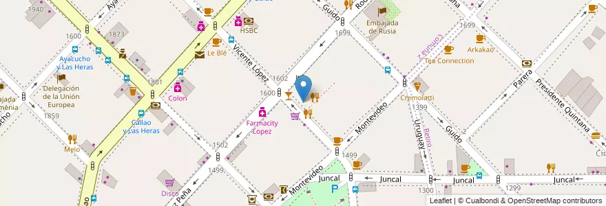 Mapa de ubicacion de Jardín del Pasaje, Recoleta en 阿根廷, Ciudad Autónoma De Buenos Aires, Comuna 2, Comuna 1, 布宜诺斯艾利斯.