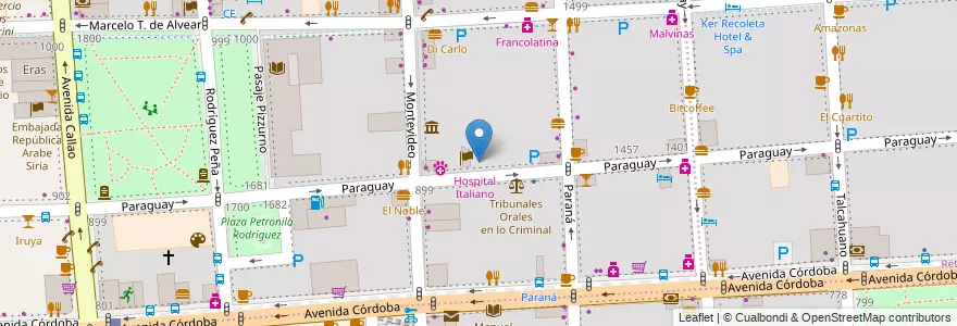 Mapa de ubicacion de Jardín del Pino, Recoleta en Аргентина, Буэнос-Айрес, Comuna 2, Comuna 1, Буэнос-Айрес.