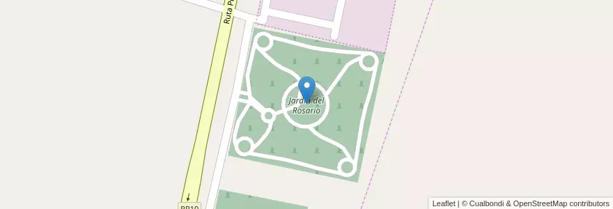 Mapa de ubicacion de Jardín del Rosario en Arjantin, Córdoba, Departamento Río Segundo, Pedanía Villa Del Rosario.