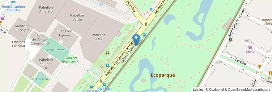 Mapa de ubicacion de Jardín Guillermo Enrique Hudson, Palermo en الأرجنتين, Ciudad Autónoma De Buenos Aires, Buenos Aires, Comuna 14.