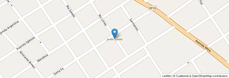 Mapa de ubicacion de jardín infante en Arjantin, Buenos Aires, Partido De Quilmes, Ezpeleta.